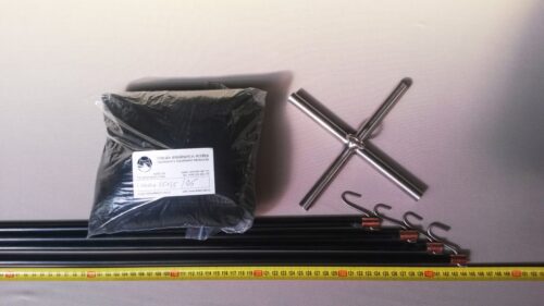 Drop net set  1,5 x 1,5 m/ Nylon knotless 5×5 mm black - 1
