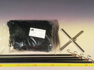 Drop net set 1,5 x 1,5 m/ Nylon knotless 20×20 mm black
