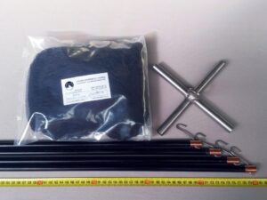 Drop net set  2 x 2 m/ Nylon knotless 15×15 mm black
