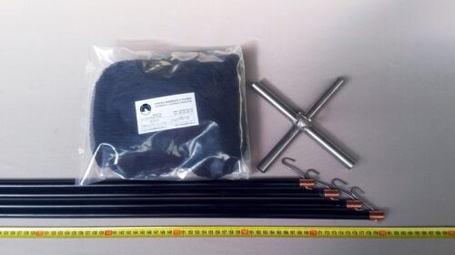 Drop net set  2 x 2 m/ Nylon knotless 15×15 mm black - 1