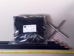 Drop net set  2 x 2 m/ Nylon knotless 20×20 mm black