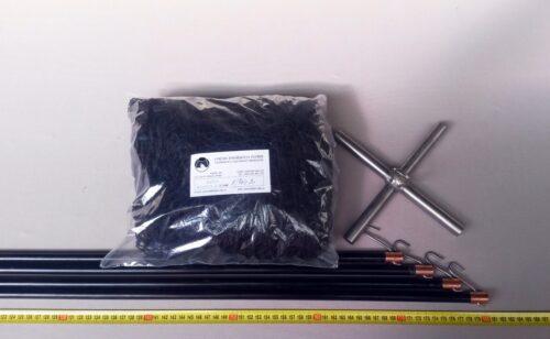 Drop net set  2 x 2 m/ Nylon knotless 20×20 mm black - 1