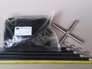 Drop net set  2,5 x 2,5 m/ Nylon knotless 8×8 mm black