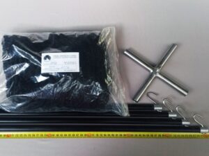 Drop net set  2,5 x 2,5 m/ Nylon knotless 20×20 mm black