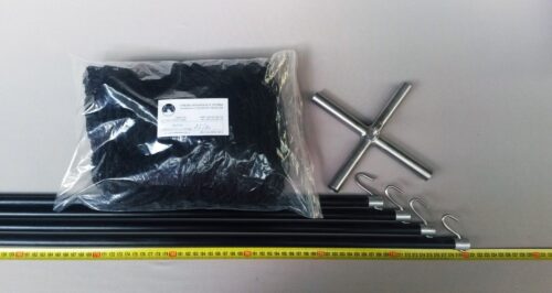 Drop net set  2,5 x 2,5 m/ Nylon knotless 20×20 mm black - 1