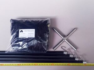 Drop net set  2,5 x 2,5 m/ Nylon knotted 30×30 mm black