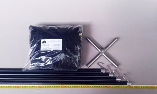 Drop net set  2,5 x 2,5 m/ Nylon knotted 30×30 mm black - 1