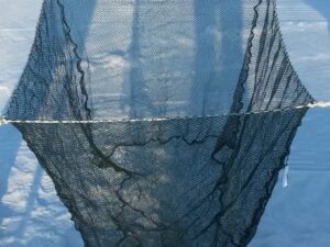 Cage net without frame (hanging) 2 x 2 x 1,5 m, Nylon 15/1,4 mm black – knotless