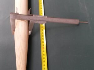 Wood handle 200 cm/ 40 mm shaped into sleeve
