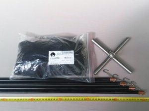 Drop net set 2 x 2 m/ Nylon knotless 8×8 mm black